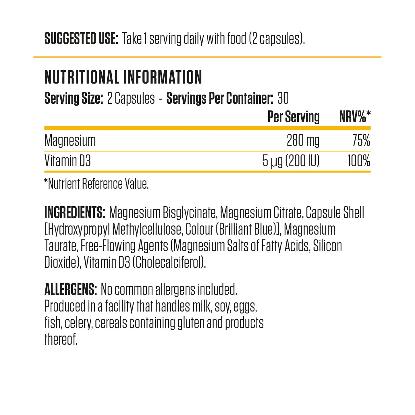 Applied Nutrition Magnesium & Vitamin D3(60 Capsules)