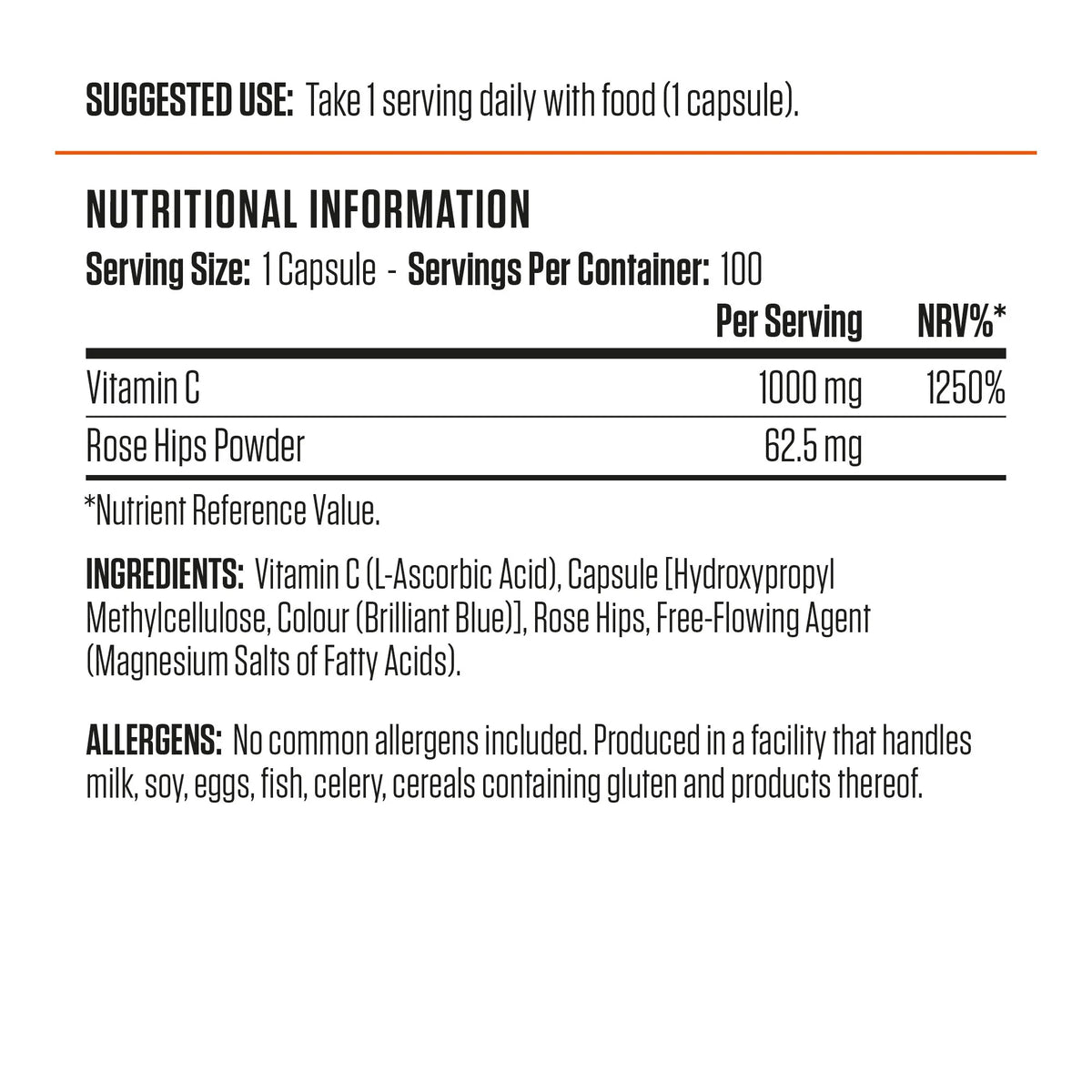 Applied Nutrition Vitamin C 1000mg(100 Capsules)