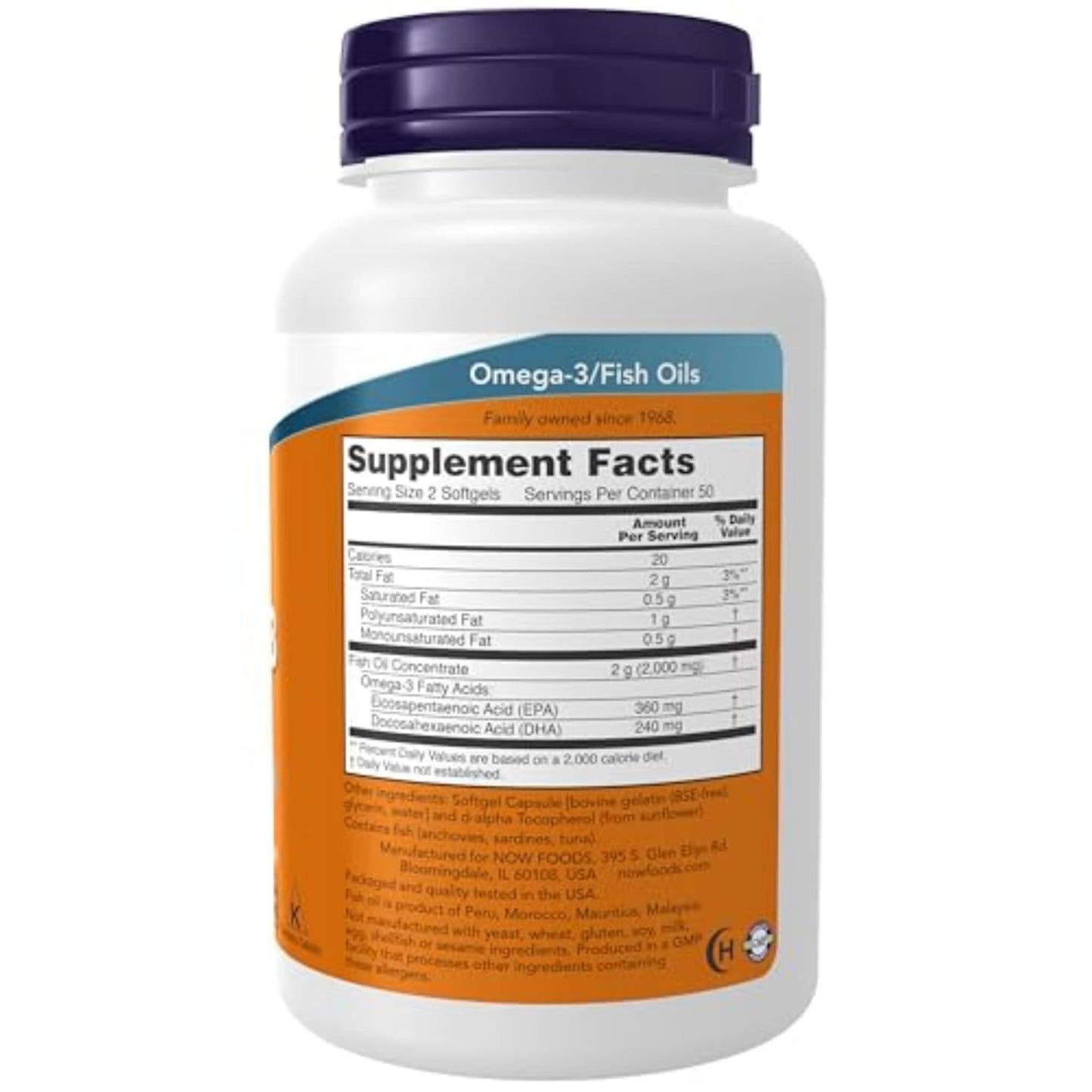 Now Foods Omega-3 Fish Oil(100 Softgels)