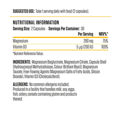 Applied Nutrition Magnesium & Vitamin D3(60 Capsules)