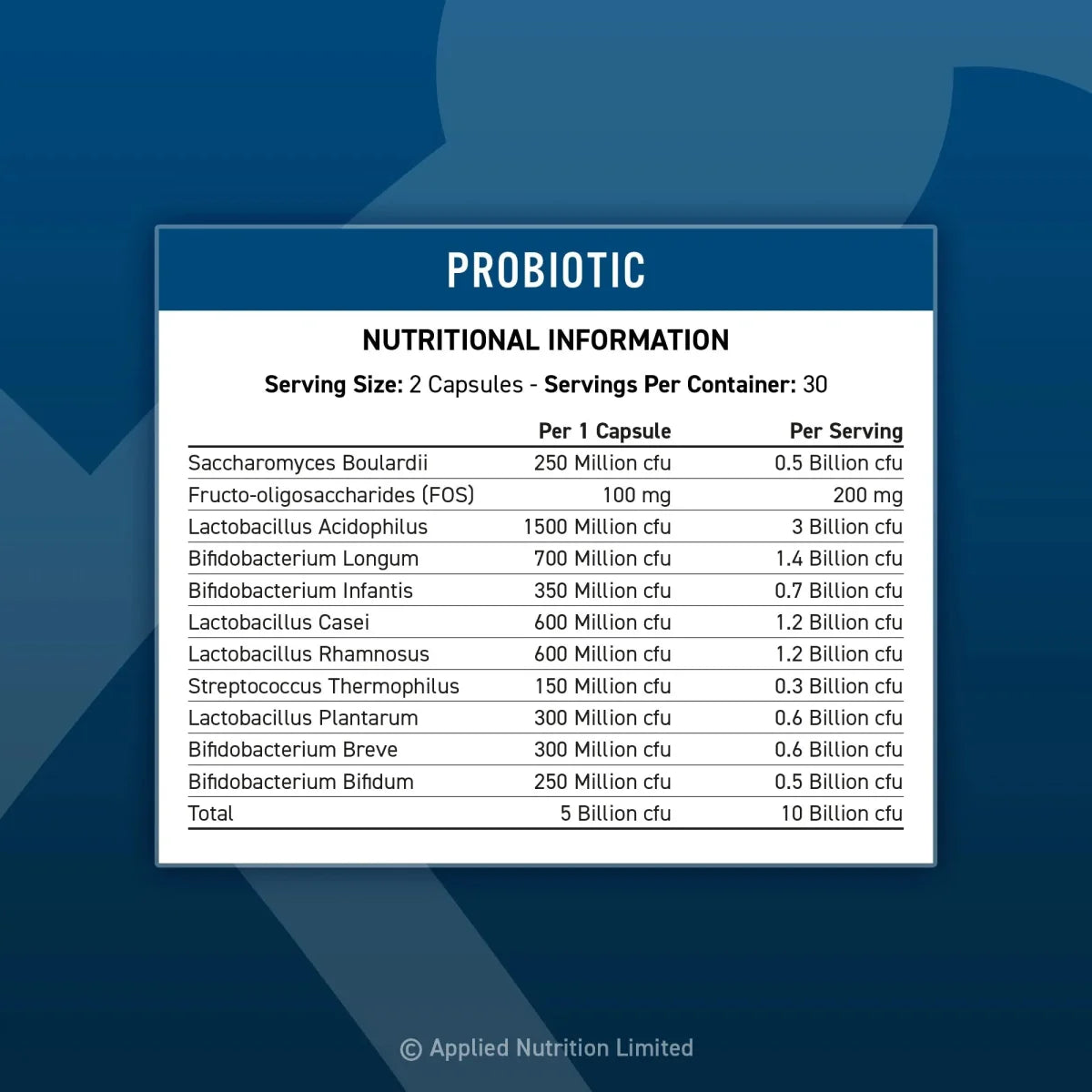 Applied Nutrition Probiotic(60 Capsules)