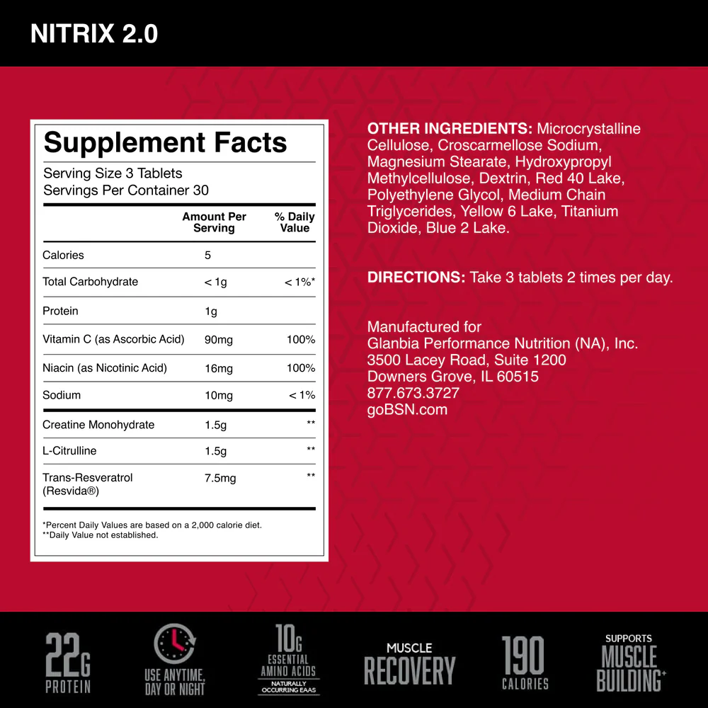 BSN Nitrix 2.0(90 Tablets)