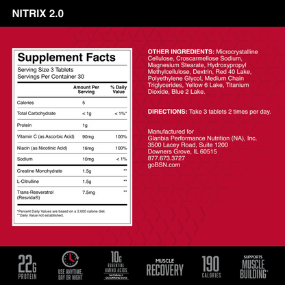 BSN Nitrix 2.0(90 Tablets)