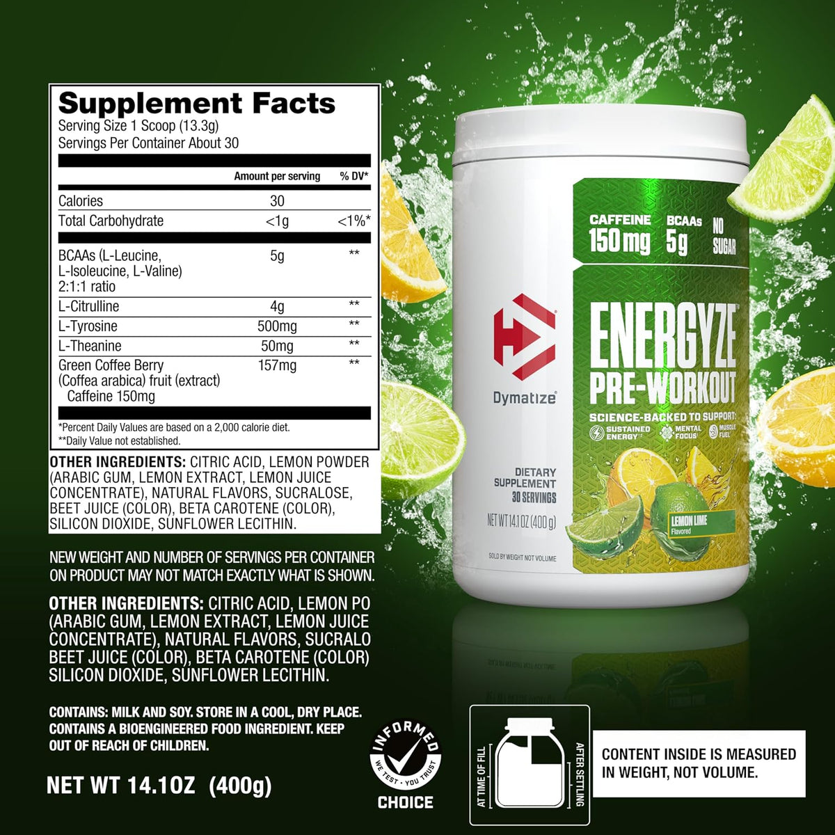 Dymatize Energyze Pre-Workout(30 Servings)