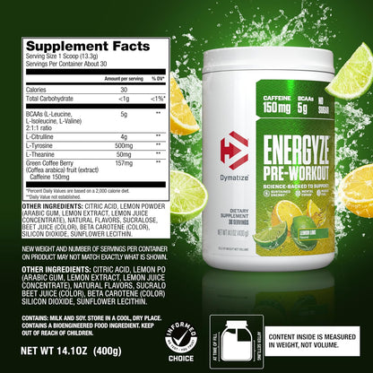 Dymatize Energyze Pre-Workout(30 Servings)