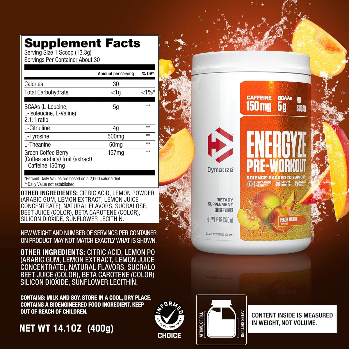 Dymatize Energyze Pre-Workout(30 Servings)