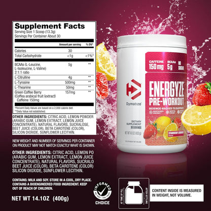 Dymatize Energyze Pre-Workout(30 Servings)