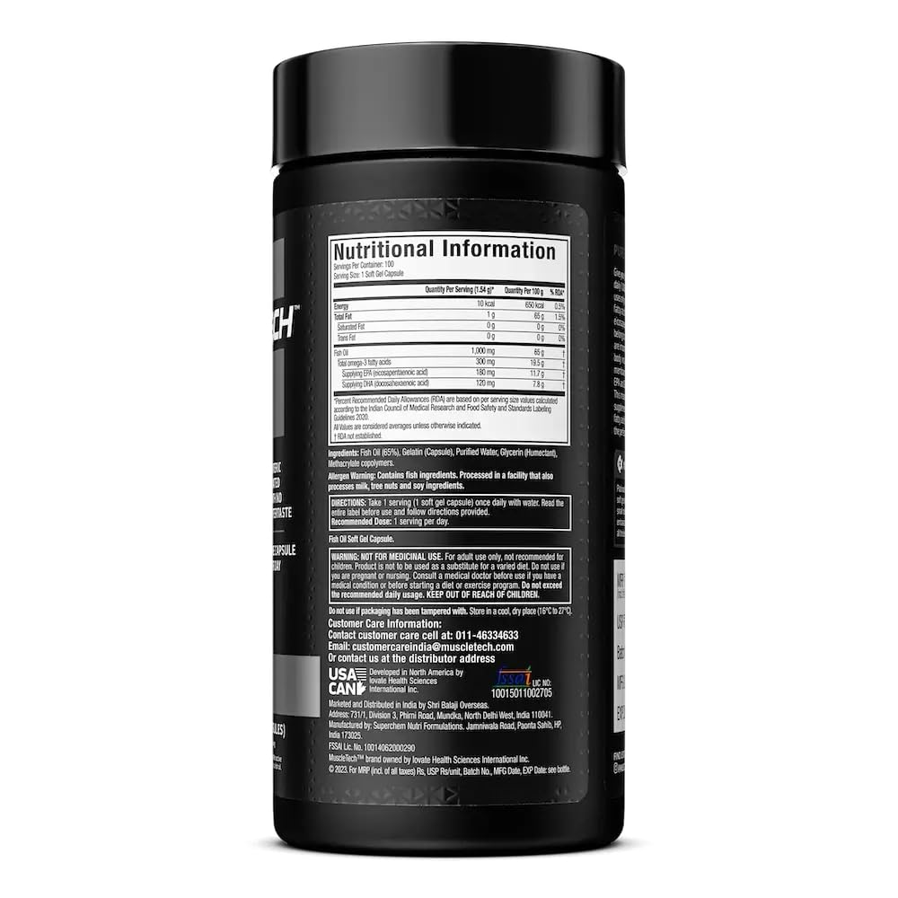 Muscletech Platinum 100% Fish Oil(100 Soft Gel Capsules)