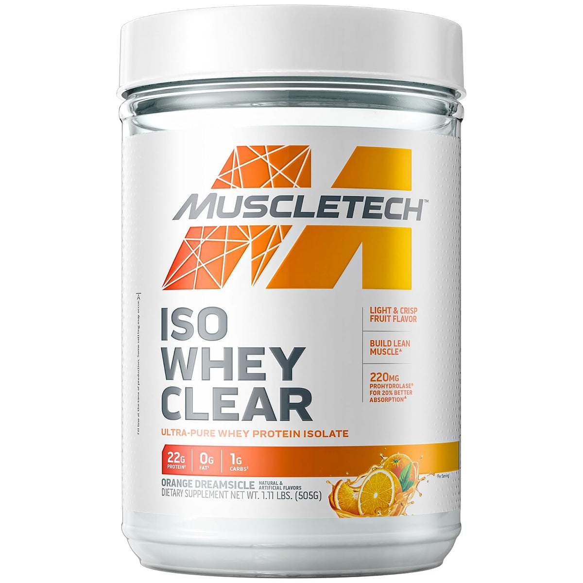 Muscletech ISO Whey Clear Ultra-Pure Whey Protein Isolate 1.11 Lbs