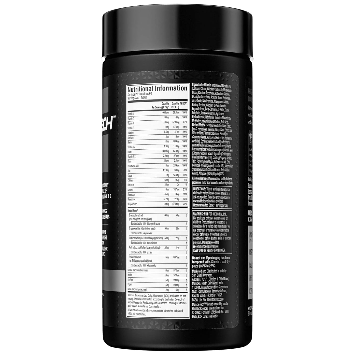 Muscletech Platinum Multivitamin(60 Tablets)