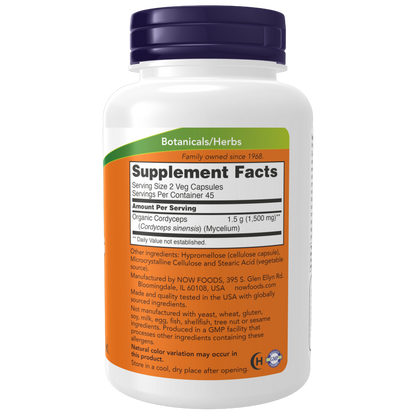 Now Foods Cordyceps 750mg(90 Veg Capsules)