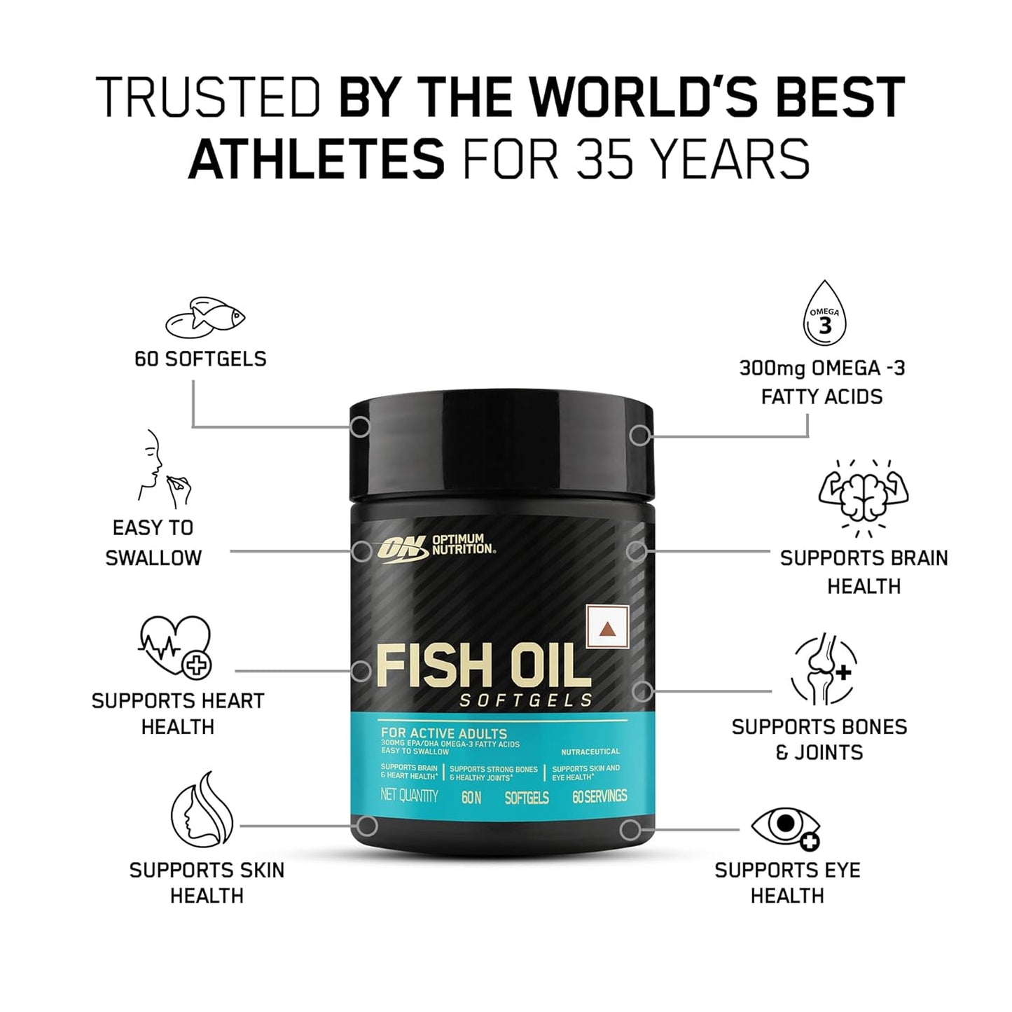 Optimum Nutrition Fish Oil Softgels(60 Softgels)