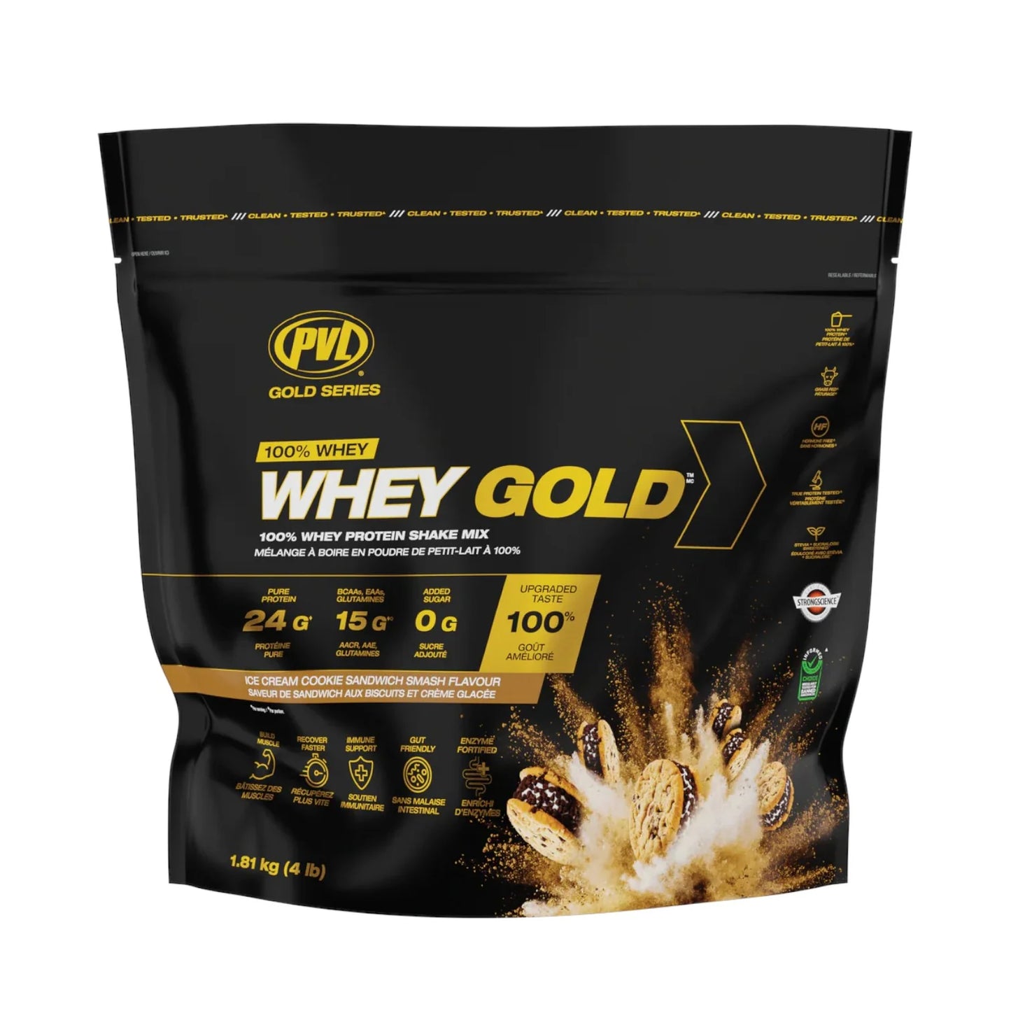 PVL Nutrition Whey Gold Protein 48 Servings 4 Lbs