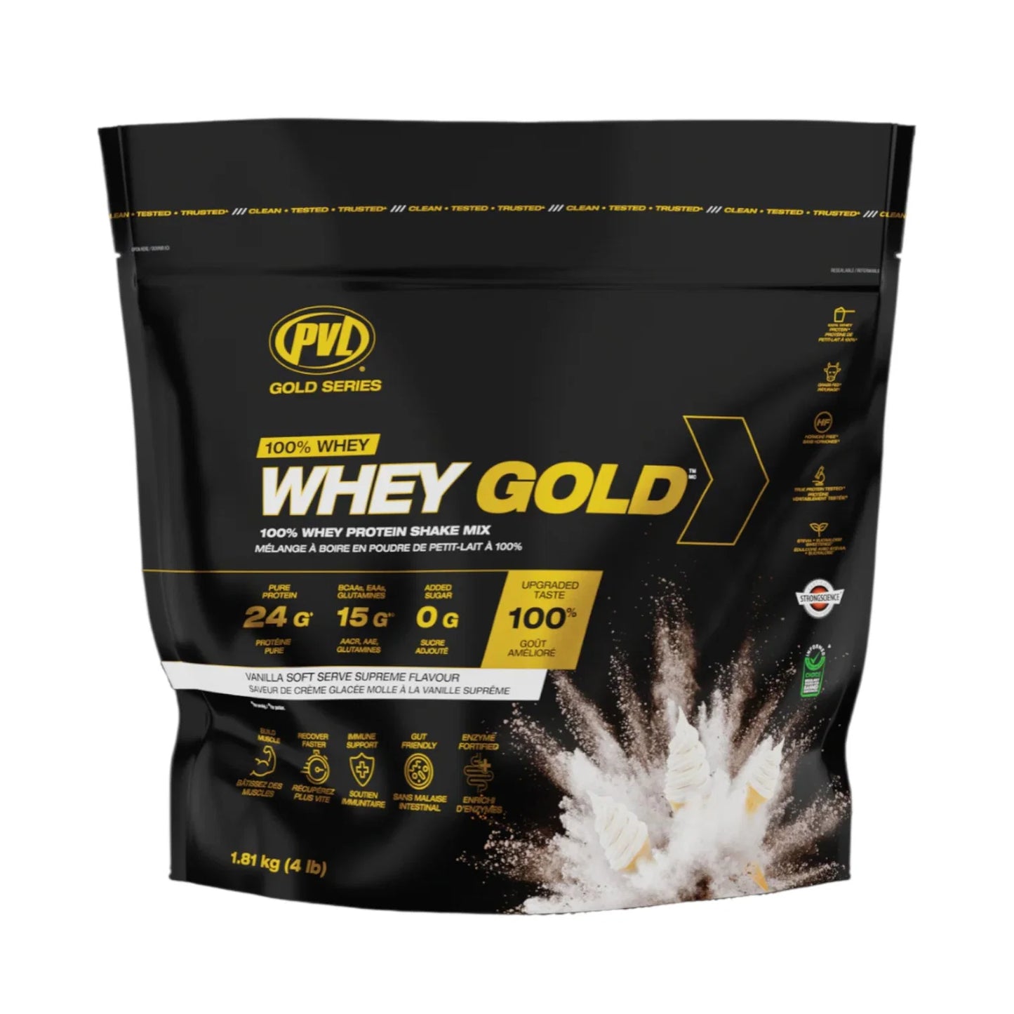 PVL Nutrition Whey Gold Protein 48 Servings 4 Lbs