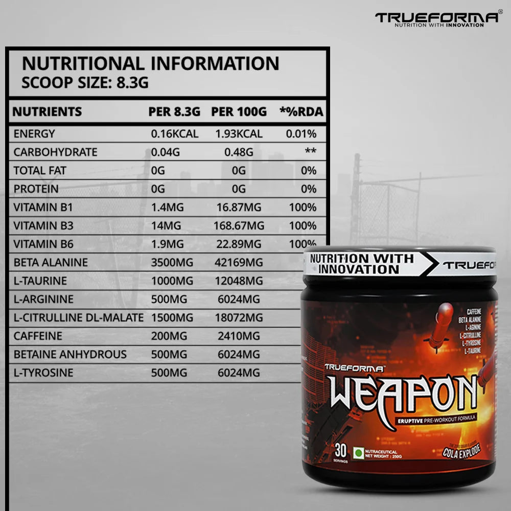 Trueforma Nutrition Weapon Pre-Workout 30 Servings