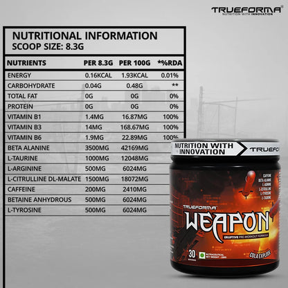 Trueforma Nutrition Weapon Pre-Workout 30 Servings
