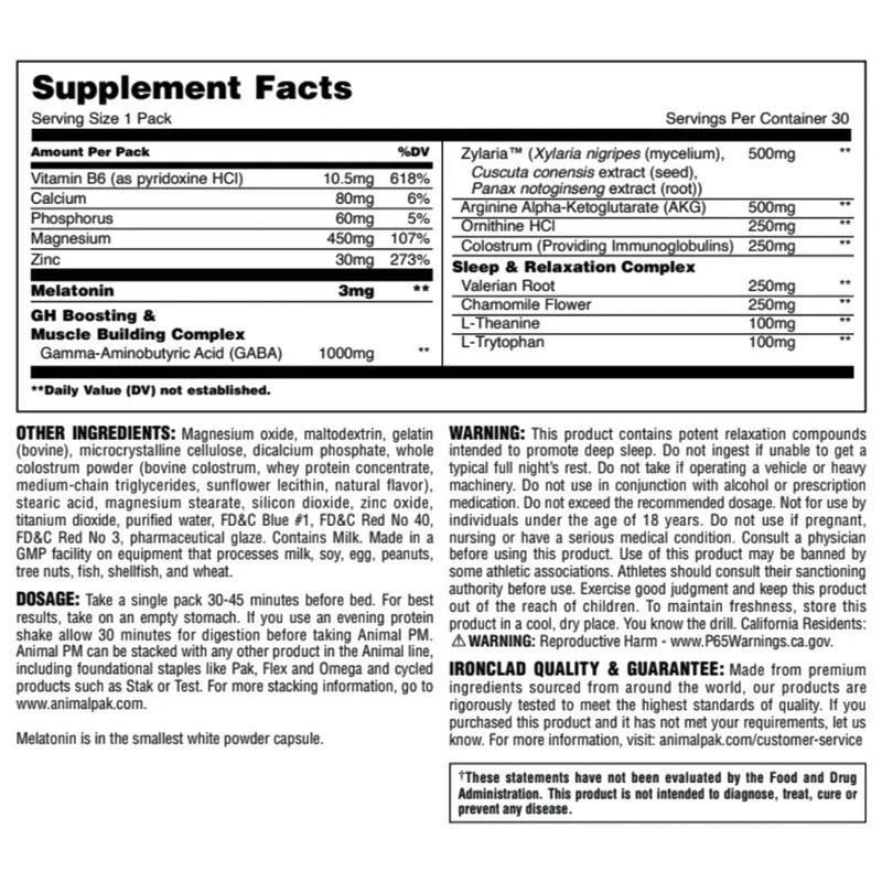Universal Nutrition Animal PM(30 Packs)